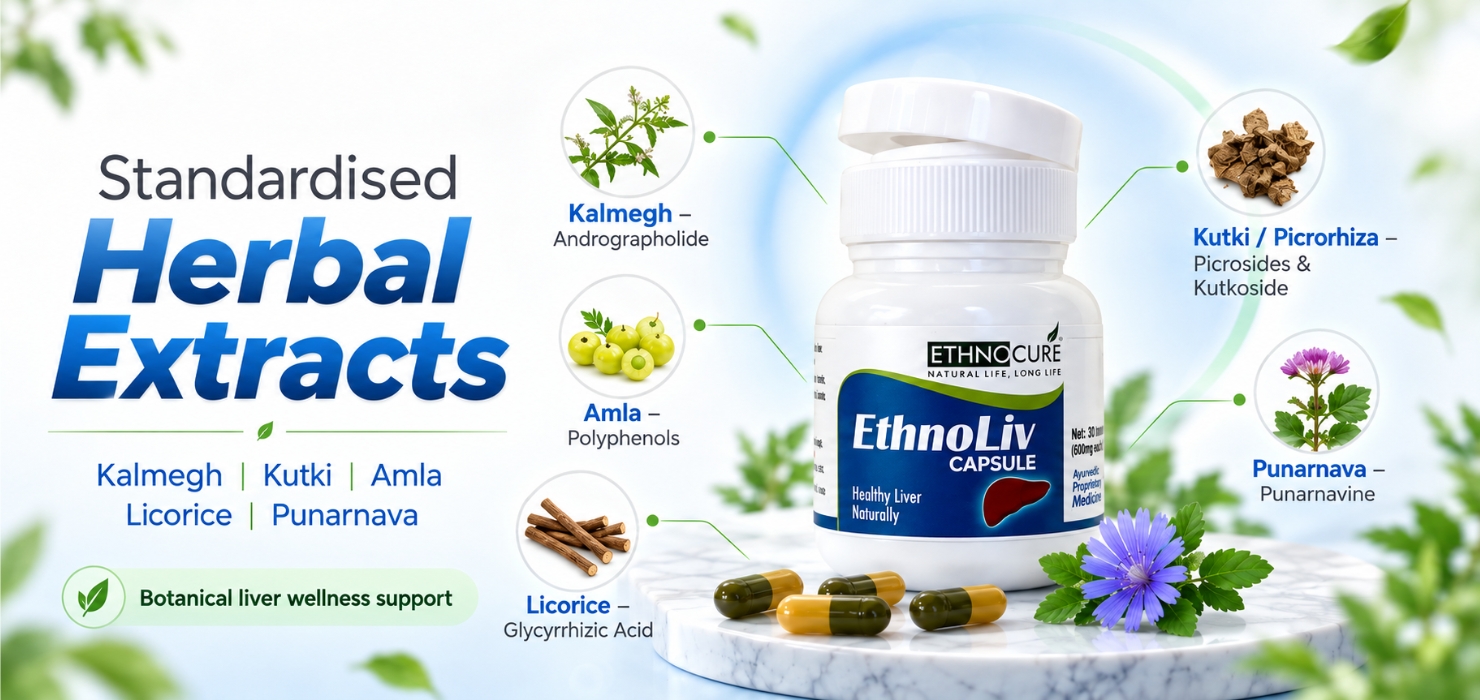 EthnoLiv Ayurvedic Liver Detox Support Capsules (Pack of 2)