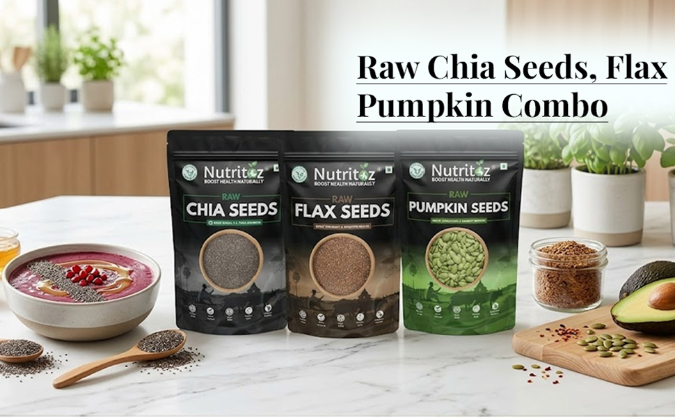 Nutritoz Natural Raw Chia Seeds | Weight Loss with Omega 3, Fiber, Calcium and Zinc (200 g) Black