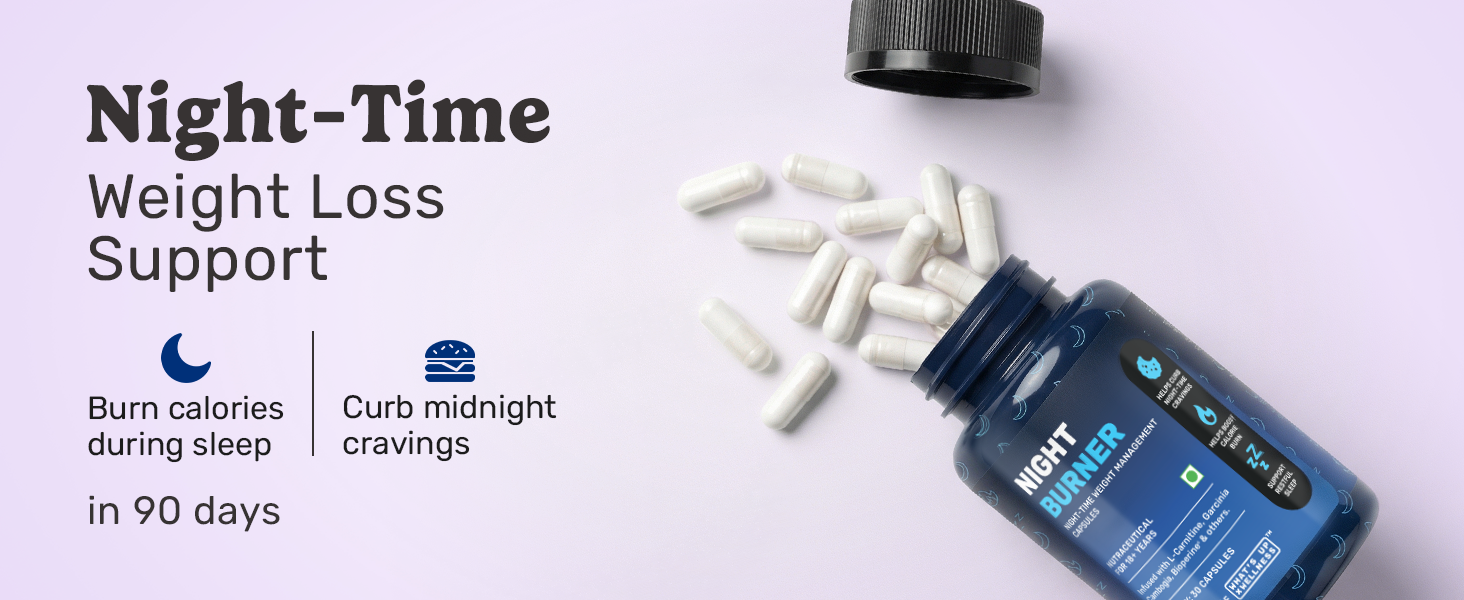 What’s Up Wellness Night Burner Capsules | Burn Fat During Sleep| GLP1 for Weight Loss, Boosts Metabolism and Curb Night Cravings | L-Carnitine & Berberine Supplement| Weight Loss for Women and Men | 90 Capsules