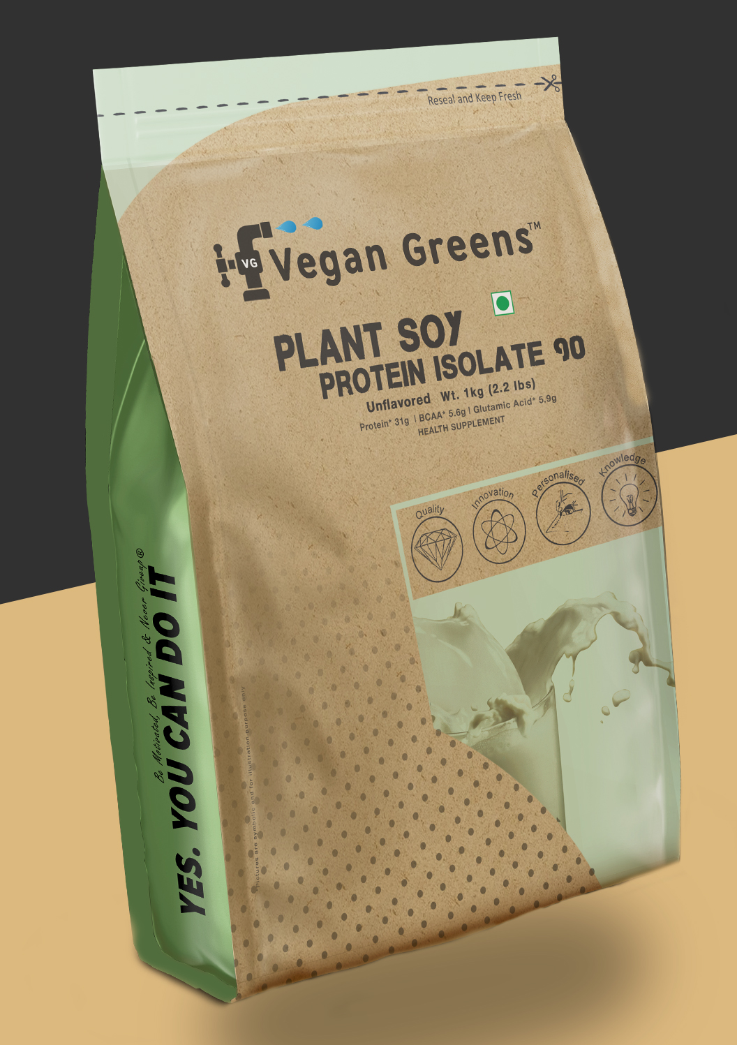 MyFitFuel Plant Soy Protein Isolate 90 | Pure Soy | 1 Kg, 28 Servings (Unflavoured)