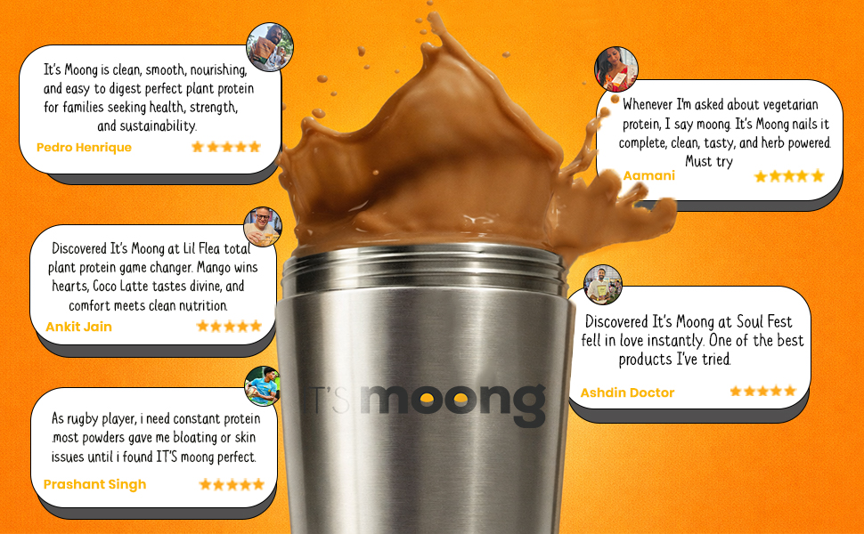 It's Moong Plant Protein Powder for Men & Women | 500 g | Vanilla Chai Bean & Brown Rice Blend | Vegan, Sugar Free| Ginger & Fenugreek | Easy to Digest Sprouted Plant Based Protein (Pack of 1)