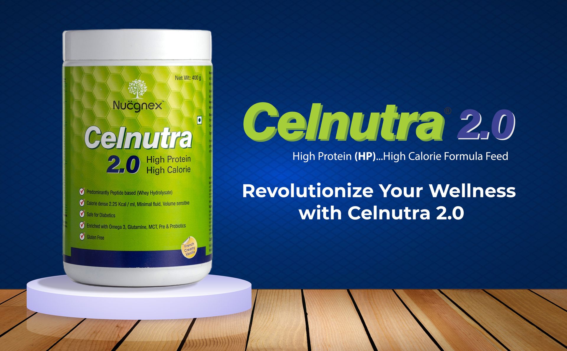 Nucgnex Celnutra 2.0 Advanced Recovery Nutrition Powder | High-Calorie Nutritional Drink for Faster Recovery | High Protein with MCT | With Probiotics | 400g