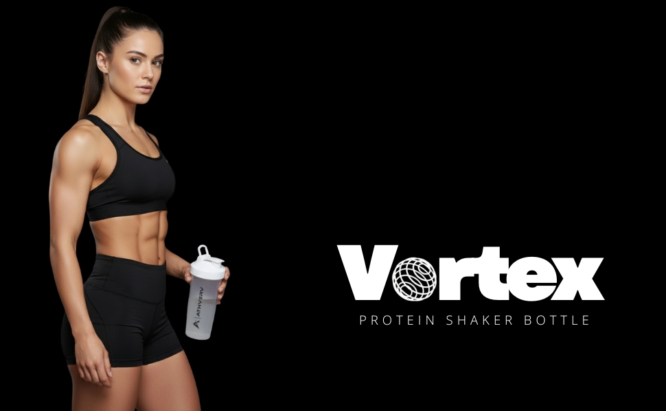Protein Shaker Bottle with Blender Ball 700ml Gym Shaker | Leakproof BPA Free Mixer for Protein Shake | Odor-Resistant Spout Guard for Pre & Post Workout Supplements (Black)
