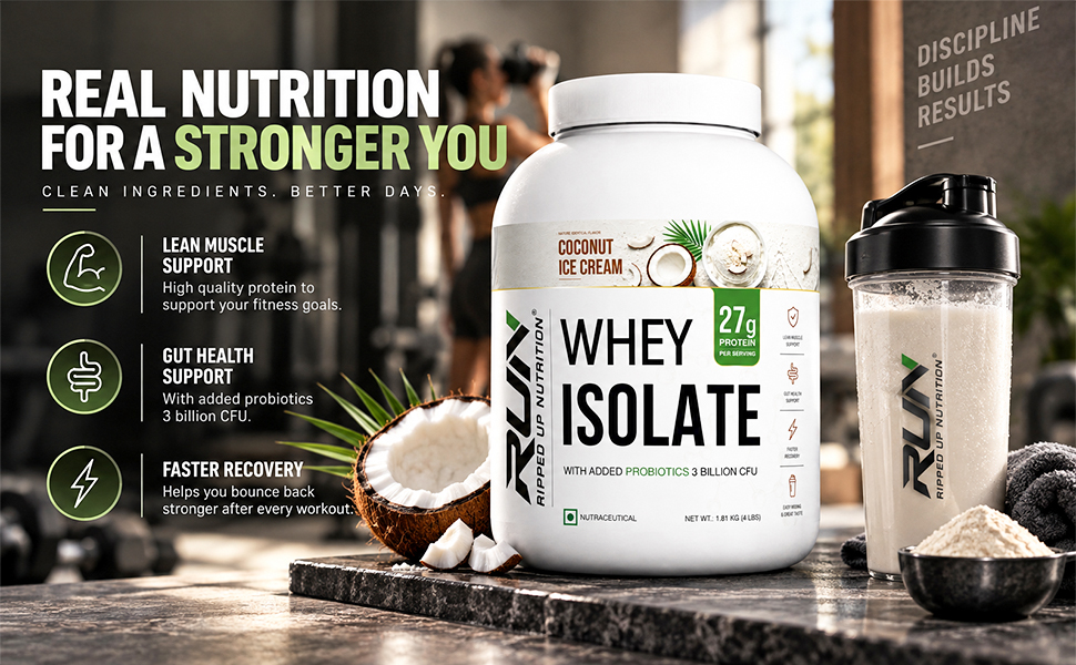 Ripped Up Nutrition Whey Protein Isolate | 27g Fast-Absorbing Protein/Scoop | Low Carb & Fat for Lean Muscle Growth | No Fillers or Maltodextrin | GMP Certified (Colombian Coffee, 1.81 kg (4 lbs))