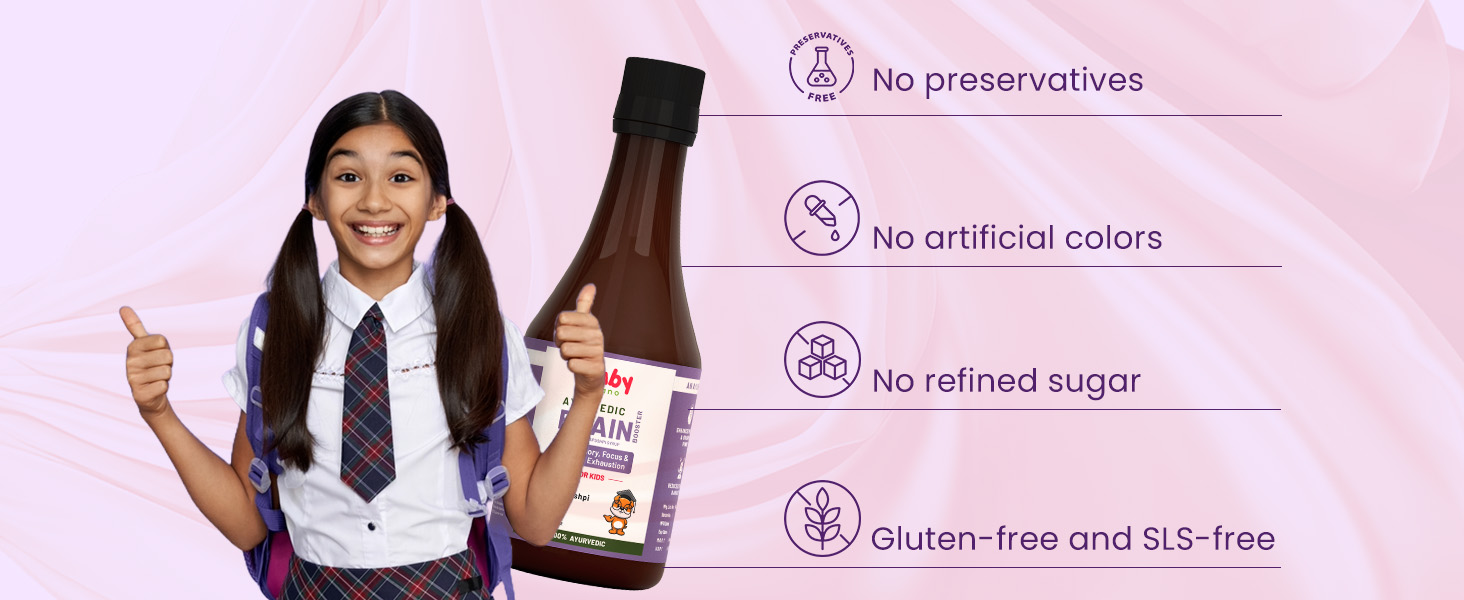 Babyorgano Shankhpushpi Syrup, Memory Booster for Kids, with Shankhpushpi & Brahmi, 100% Ayurvedic, 200 ml (Pack of 2)