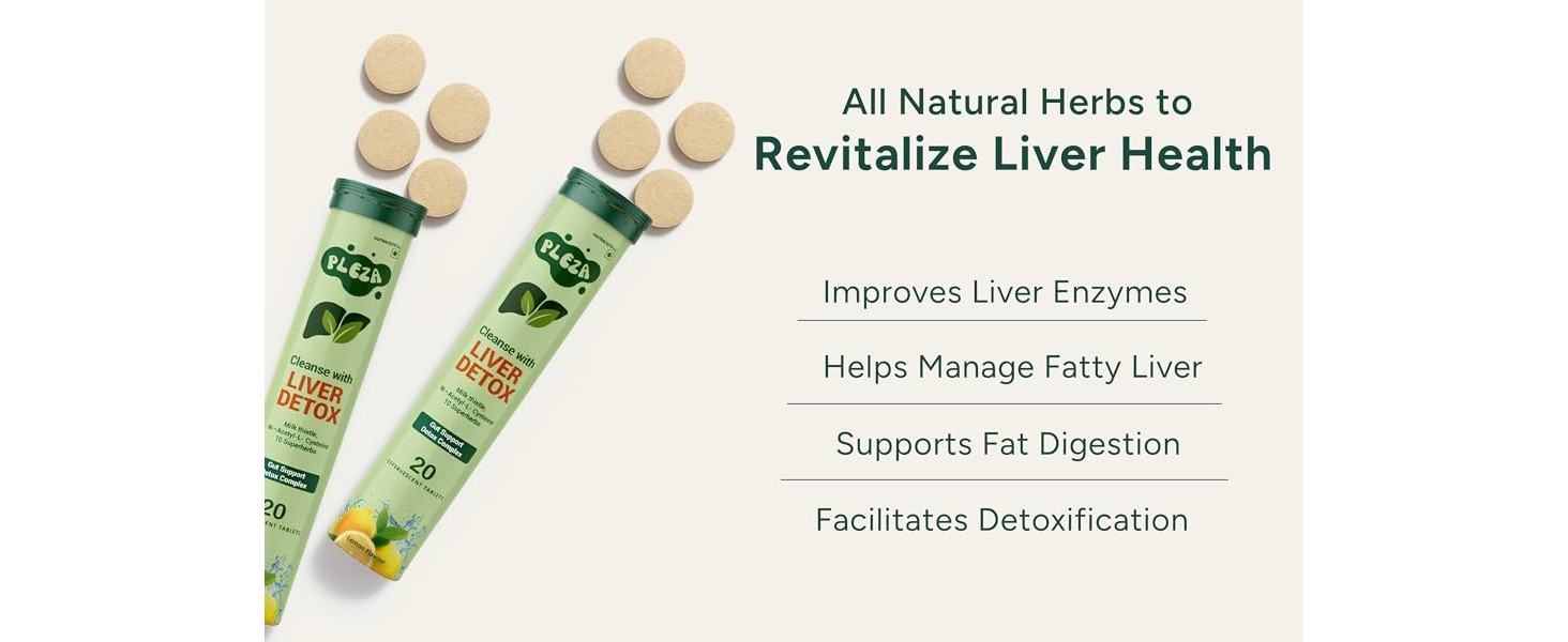 Liver Detox Effervescent 180 Tablets for Men & Woman | 250mg Milk Thistle, 600mg NAC, Turmeric & 10 Superherbs with Vitamin C | Plant-Based Supplement for Liver Cleanse, Gut Health & Toxin Flush | Vegan, No Sugar, Lemon Flavor (Pack of 9)