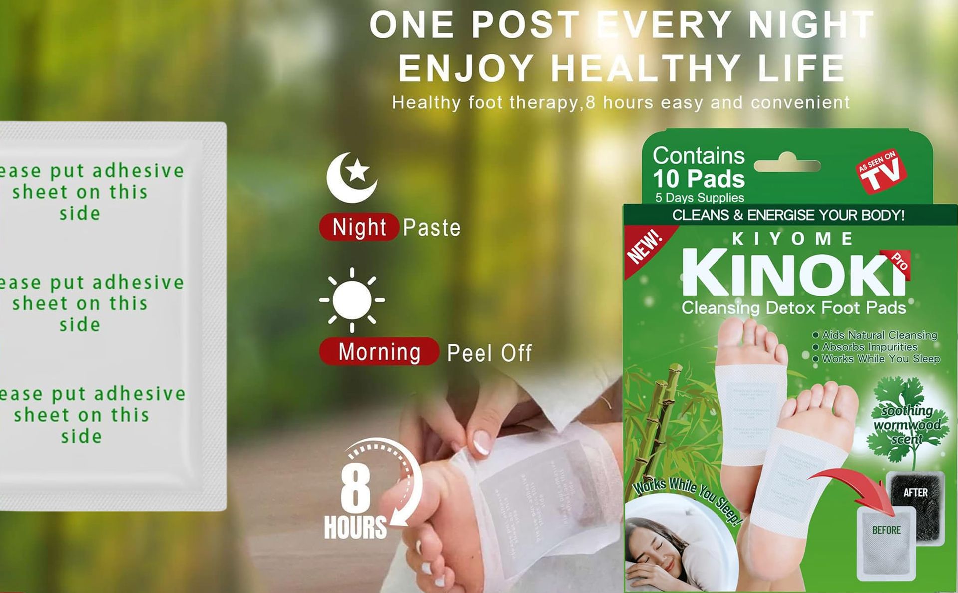 Kliffoo Detox Foot Patches for Cleansing Toxin Remover for Men & Women,10 Pads Deep Cleansing Detoxify Blood Circulation Foot Pad for Detox & Relaxation- Pain Relief, Stress Relief Sleep Patch (Wormwood 10 Pads)