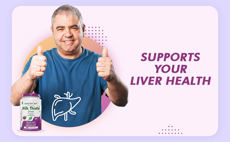 HealthyHey Nutrition Milk Thistle Capsules for Liver Health - High Strength -Extract - 120 Veg. Capsules