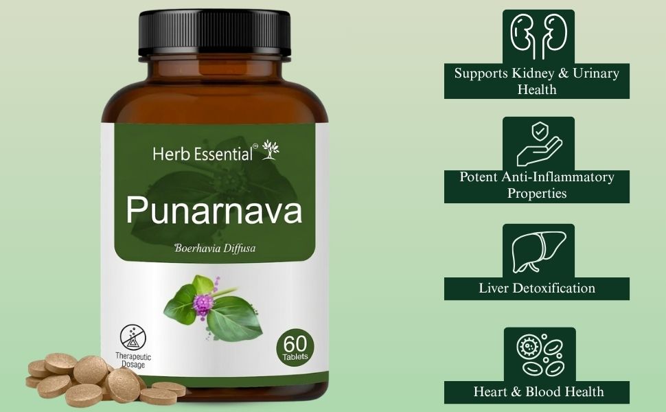 Herb Essential Punarnava Tablets 500 mg, 60 Tablets
