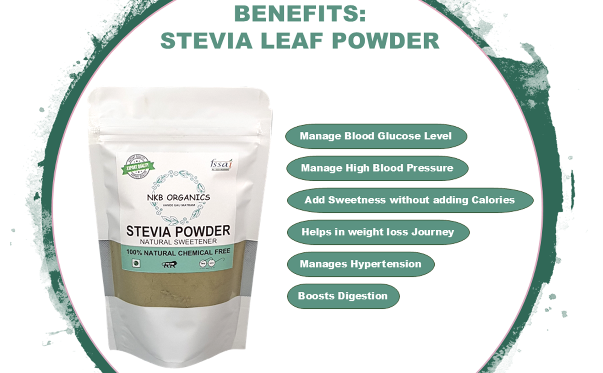 Stevia Leaf Powder | 100% Natural & Pure | Zero Calorie Sugar Free Natural Sweetener| Diabetes and Weight Management| (500 gm)