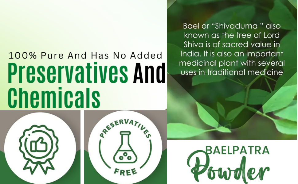 Herbal Hills Baelpatra Powder (1kg Pack) | Supports Gut Health & Digestive Wellness | Bael Patra Churna For Diarrhea & IBS Support With Aegle Marmelos Leaf