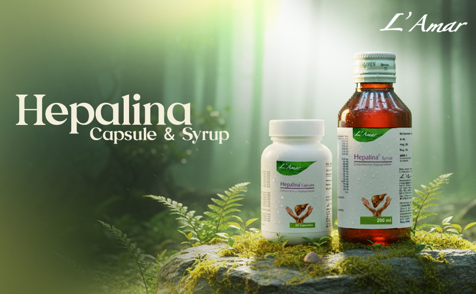 L’Amar Hepalina Ayurvedic Liver Care Capsules- 60 Capsules (Pack of 2)| For support in Liver Detox, Fatty Liver Management, Jaundice Relief & Digestive Wellness