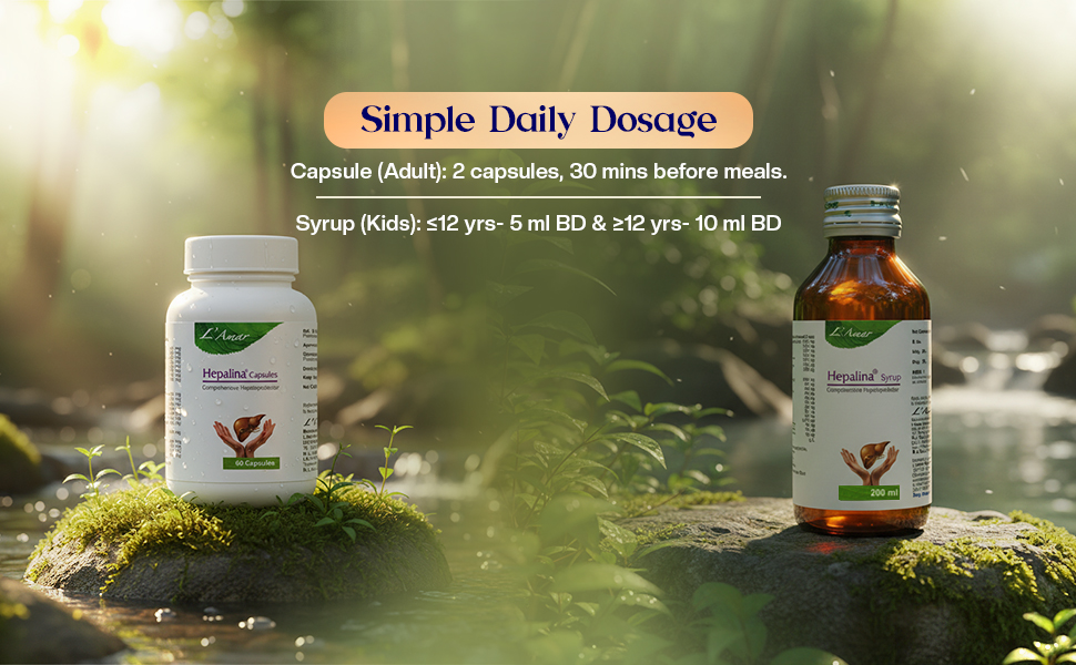 L’Amar Hepalina Ayurvedic Liver Care Capsules- 60 Capsules (Pack of 2)| For support in Liver Detox, Fatty Liver Management, Jaundice Relief & Digestive Wellness