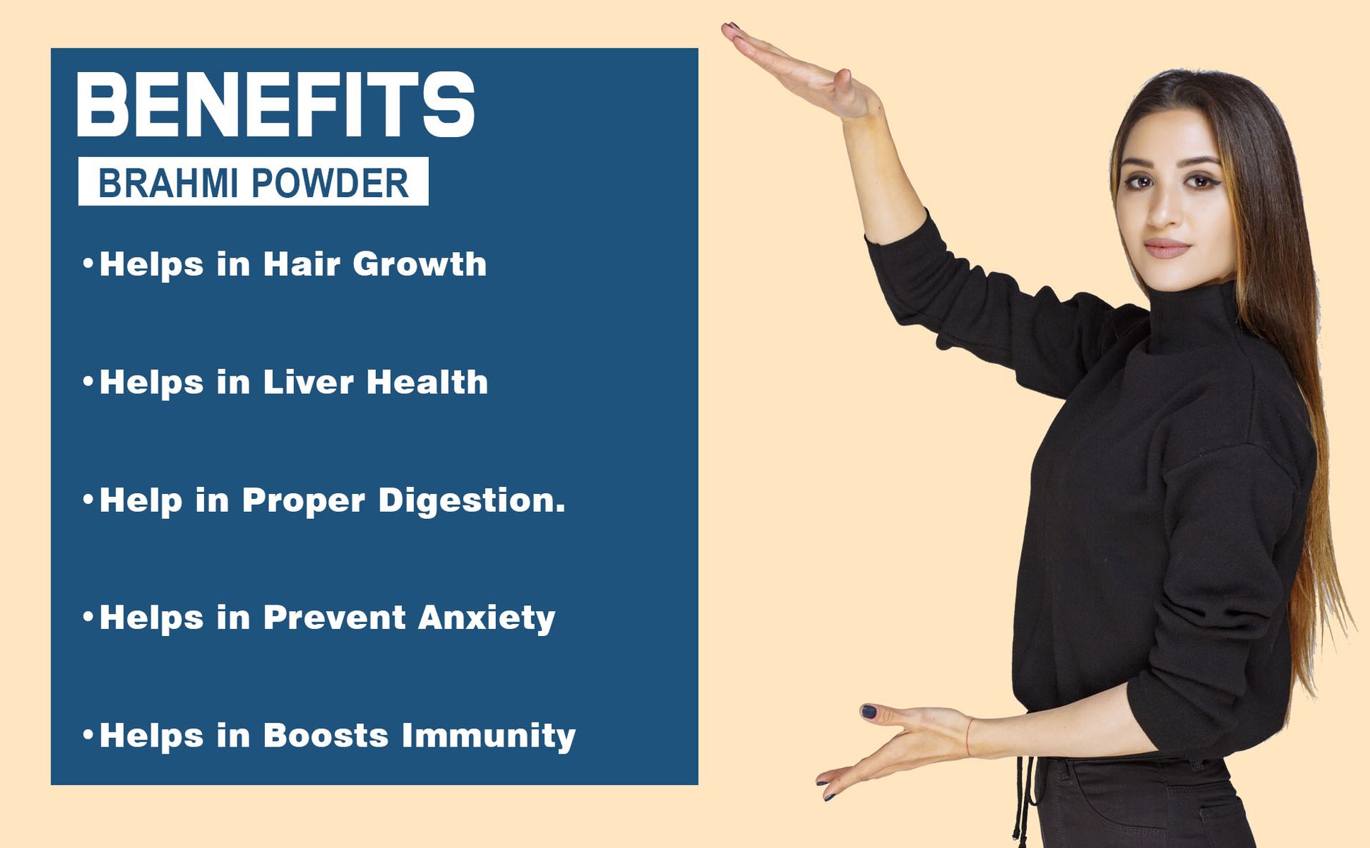 Brijbooti Organic Brahmi Powder 200 Grams For Hair Growth | Eating | Hair Cleanser & Hair Care