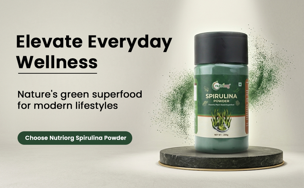 Nutriorg Organic Spirulina Powder - 200g | Protein-Rich Algae Superfood | Boosts Immunity & Energy | Vegan, Non-GMO | Antioxidant Rich