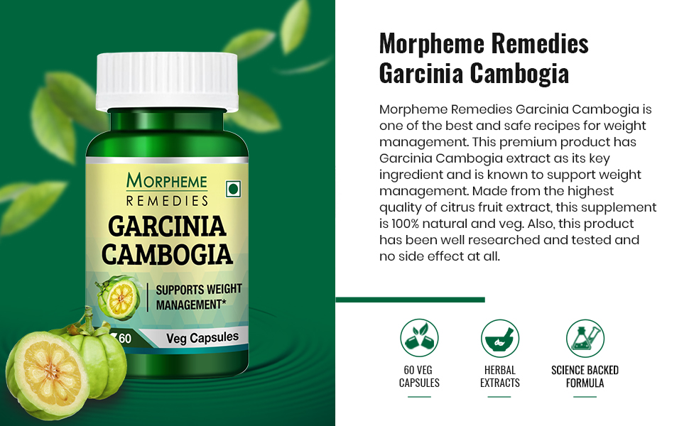 Morpheme Remedies Garcinia Cambogia for Weight Management, (60 Veg Capsules)