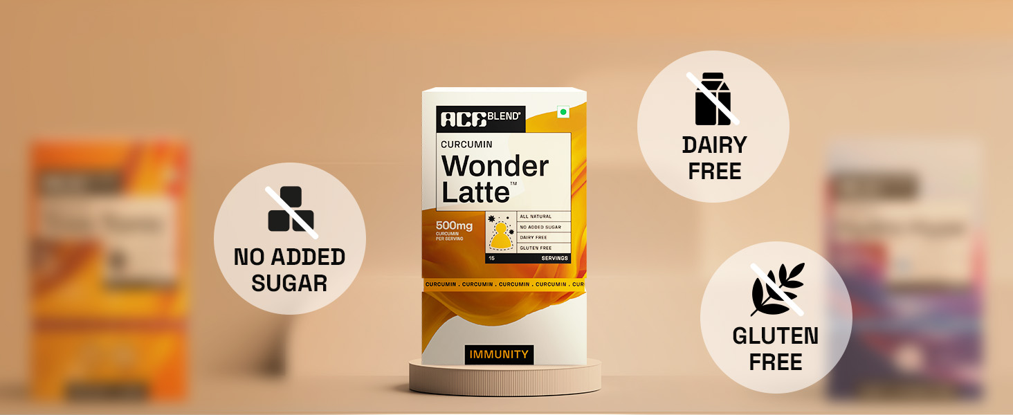 Ace Blend Curcumin WONDER LATTE | 15 Serves | Turmeric Extract | MCT powder | Bio Piperine | 100% Natural Cinnamon Flavour | High Immunity | Anti inflammation | Brain & Gut Health. Relish Cold/Hot