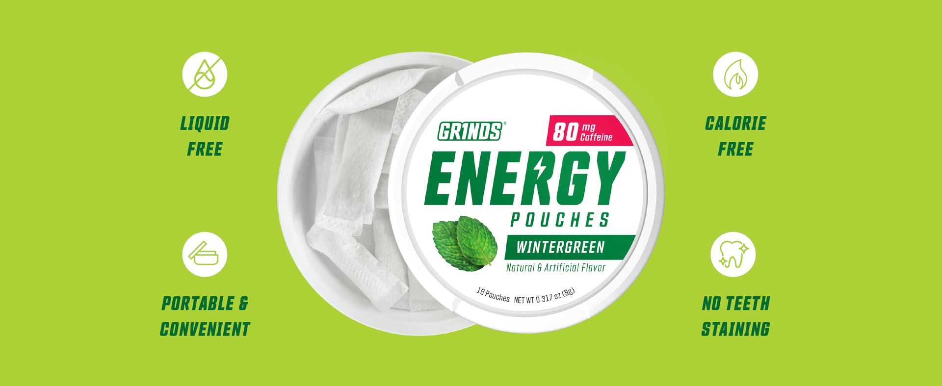 GRINDS Energy Pouches, 3-Flavor Sampler, 3 Cans
