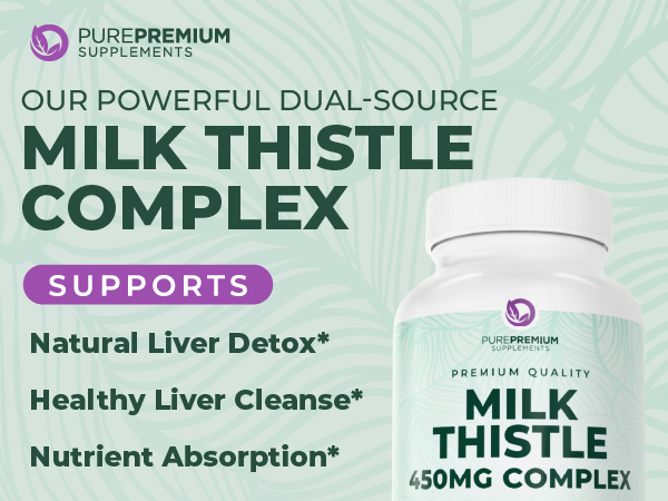 PurePremium Milk Thistle Supplement, 80% Silymarin Extract - 120 Count