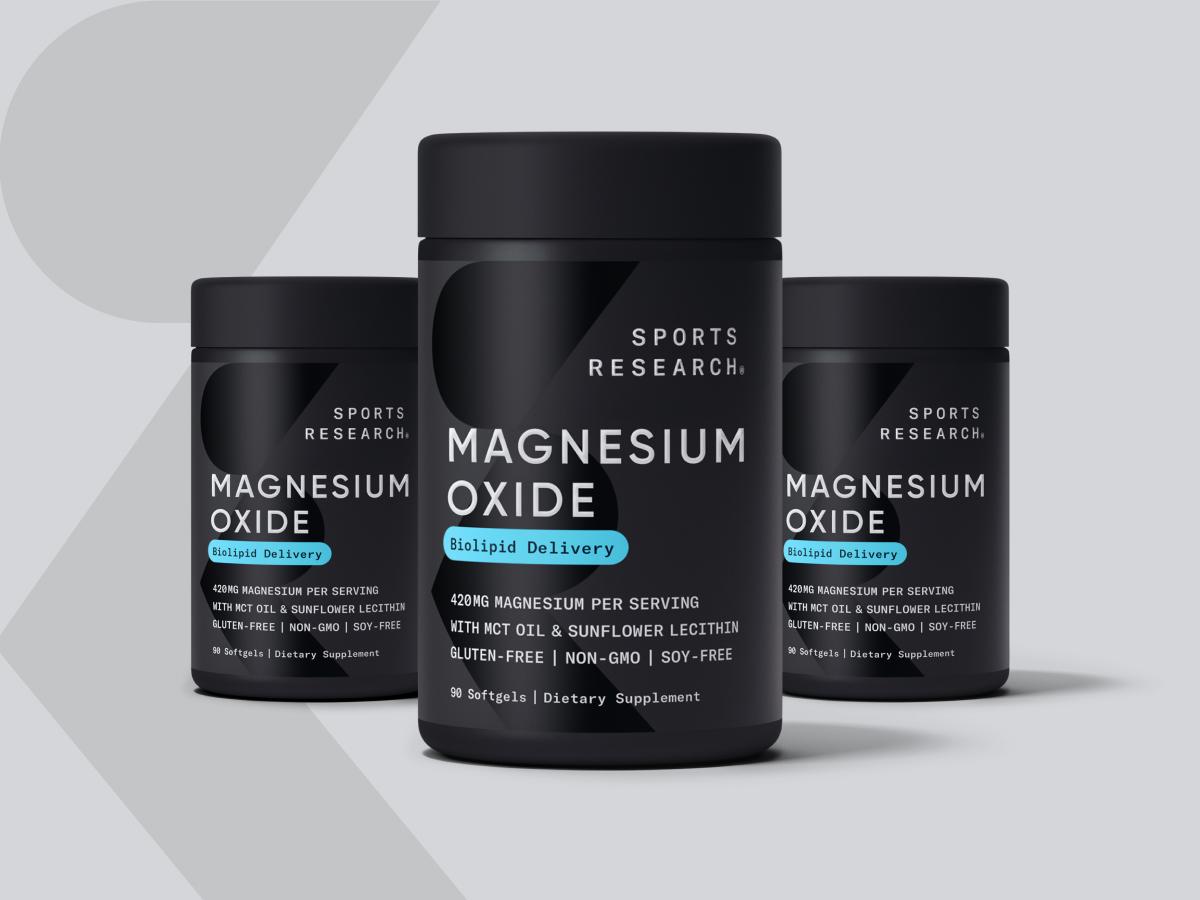 Sports Research® Magnesium Oxide 420mg w/Coconut MCT Oil, 90 Softgels