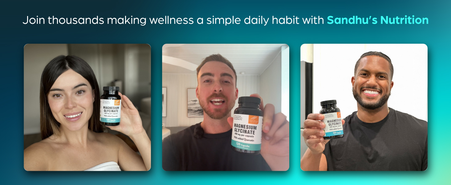 Magnesium Glycinate 400mg 120 Capsules for Good Sleep & Muscle Relaxation