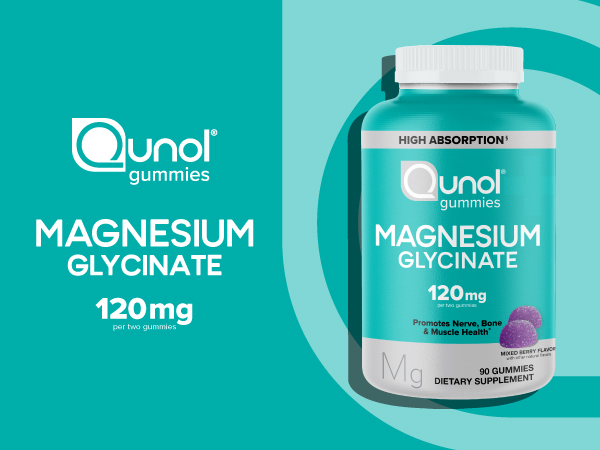 Qunol Magnesium Glycinate Gummies 120mg, Vegetarian, 90ct
