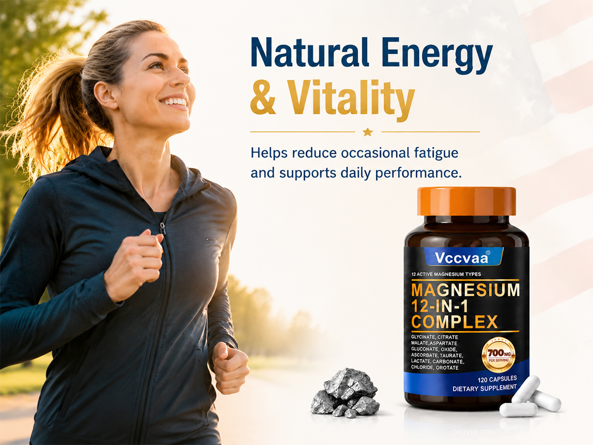 Magnesium Complex 700mg | 12-in-1 High Absorption Supplement | Glycinate, Citrate, Malate, Taurate & More | Sleep Support, Muscle Cramp Relief, Stress, Heart & Nerve Health | 120 Vegan Capsules