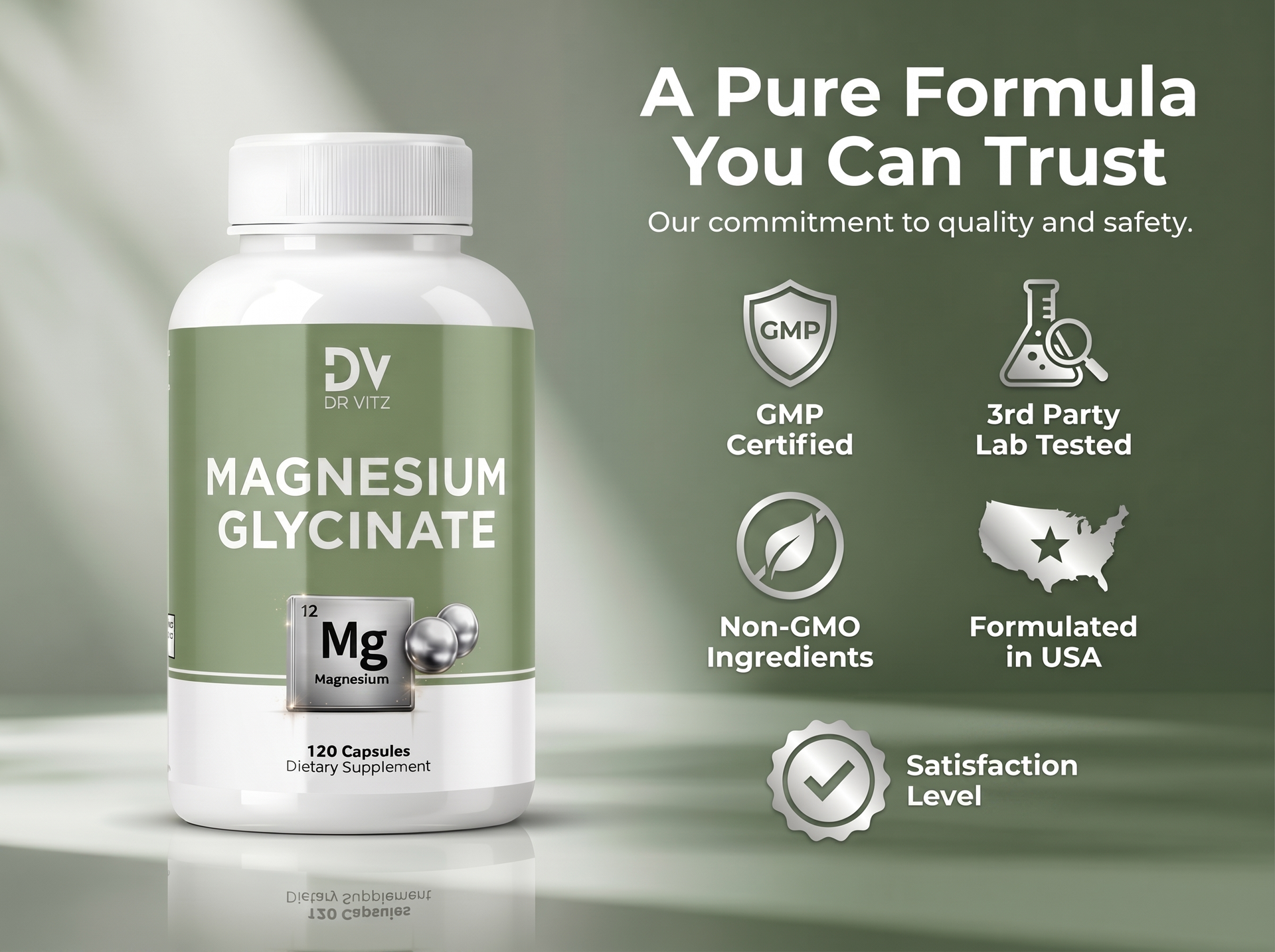 Magnesium Glycinate 400mg Per Serving (200mg Per Capsule) - 120 Vegan Capsules, 2 Month Supply | High Absorption Chelated Magnesium for Sleep, Stress, Muscle & Nerve Support