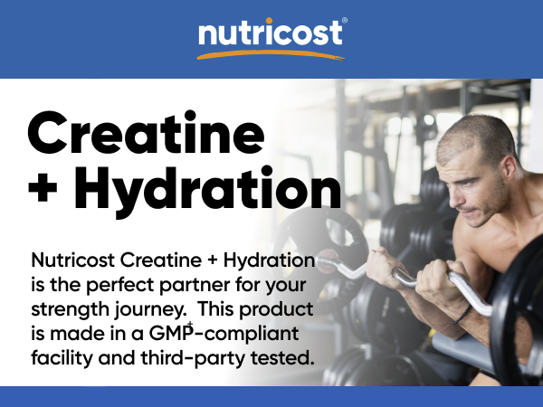 Nutricost Creatine Monohydrate + Hydration (Blue Raspberry) 30 Servings