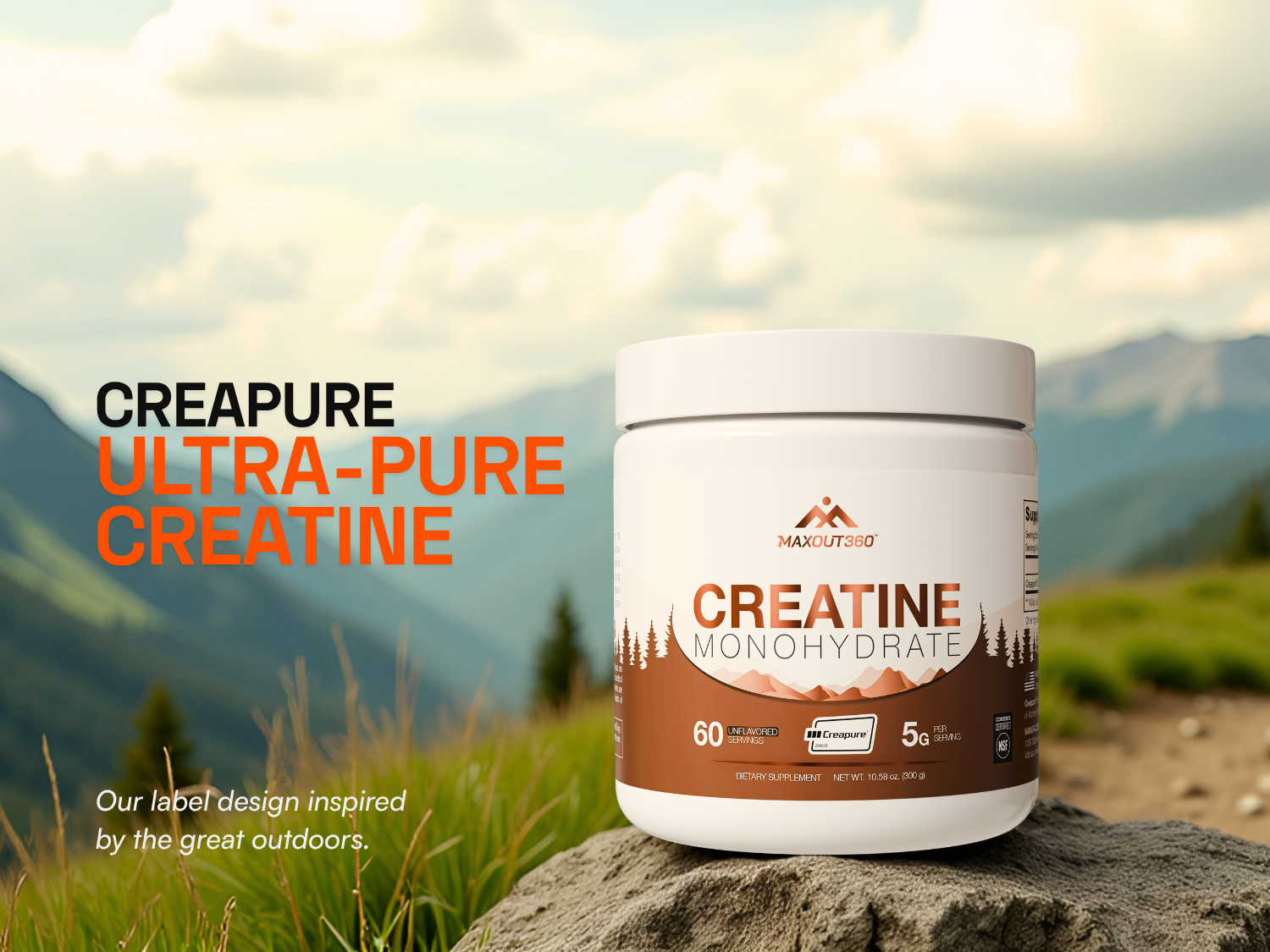 Creapure Creatine Monohydrate Powder, Unflavored, 60 Servings