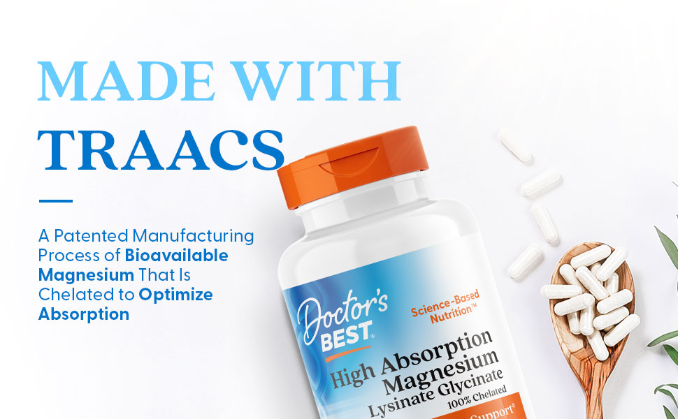 Doctor's Best High Absorption Magnesium Glycinate Lysinate, 120 Veg Caps