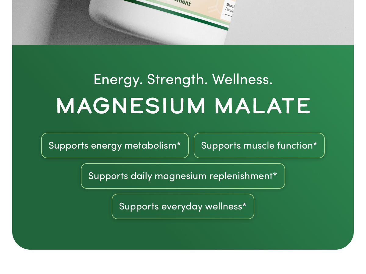 Magnesium Malate 1,500mg, Bioavailable + High Absorption, 420 Capsules