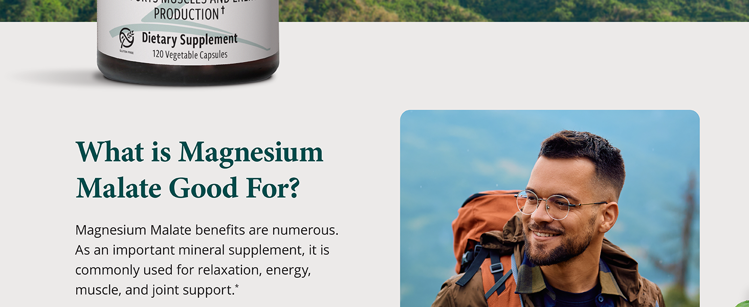 NutraMedix Magnesium Malate Energy Supplements - Bioavailable Magnesium for Sleep, Immune Support & Joint Health - Vegan, Non-GMO & Gluten-Free Magnesium Supplements (120 Vegetarian Capsules)