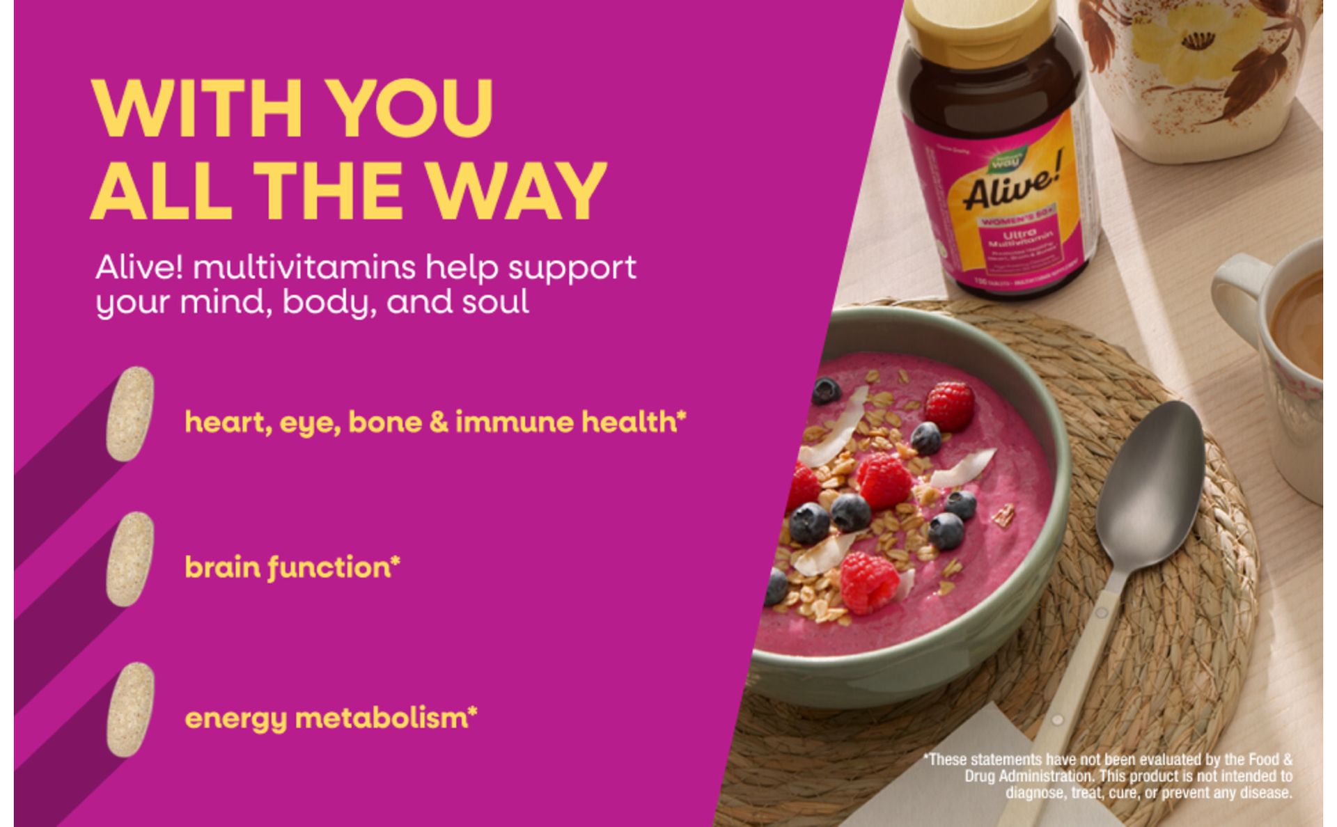 Nature's Way Alive! Women's 50 Plus Ultra Potency Multivitamin, 60 ct