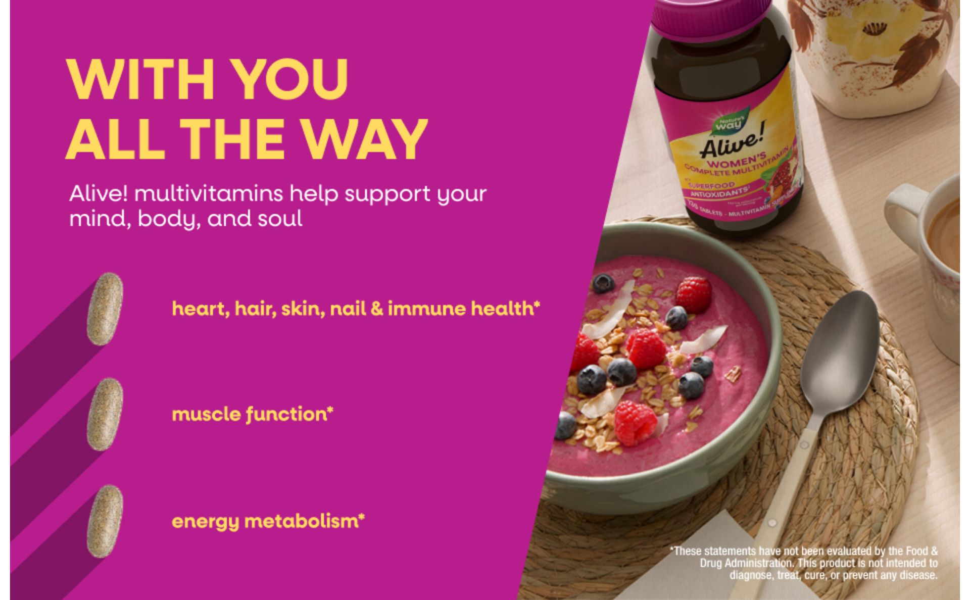 Nature's Way Alive! Complete Multivitamin for Women, Daily Vitamin, 50 ct