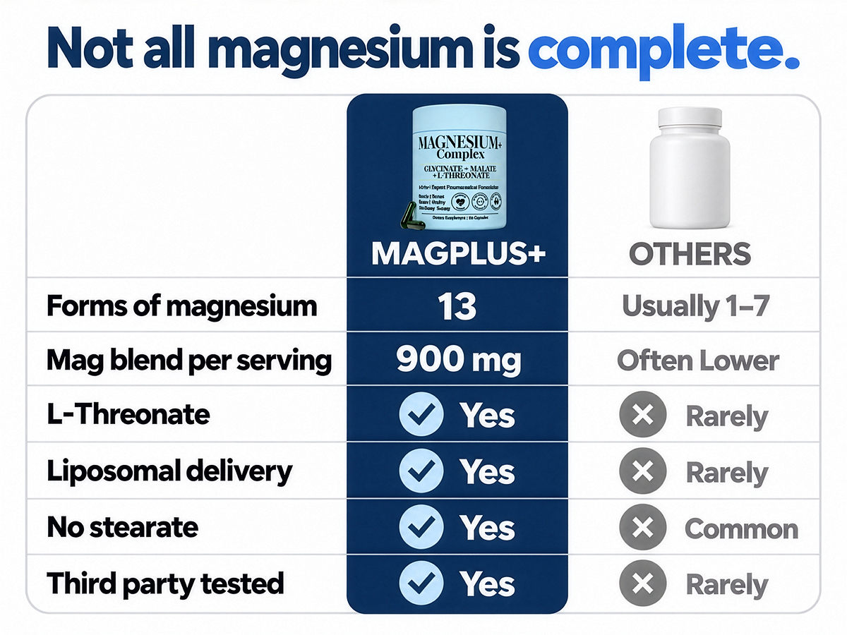 Magnesium Complex for Women & Men, 900mg, 13 Forms: Glycinate, L-Threonate