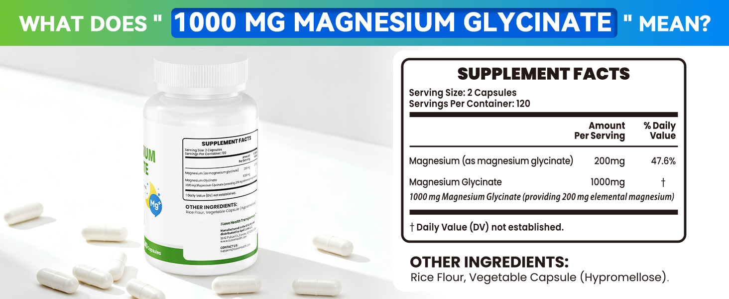 Magnesium Glycinate – Elemental Magnesium 200mg– 240 Capsules – High Absorption Magnesium Supplement for Relaxation, Calmness & Muscle Support – Gentle on Stomach – Made in USA