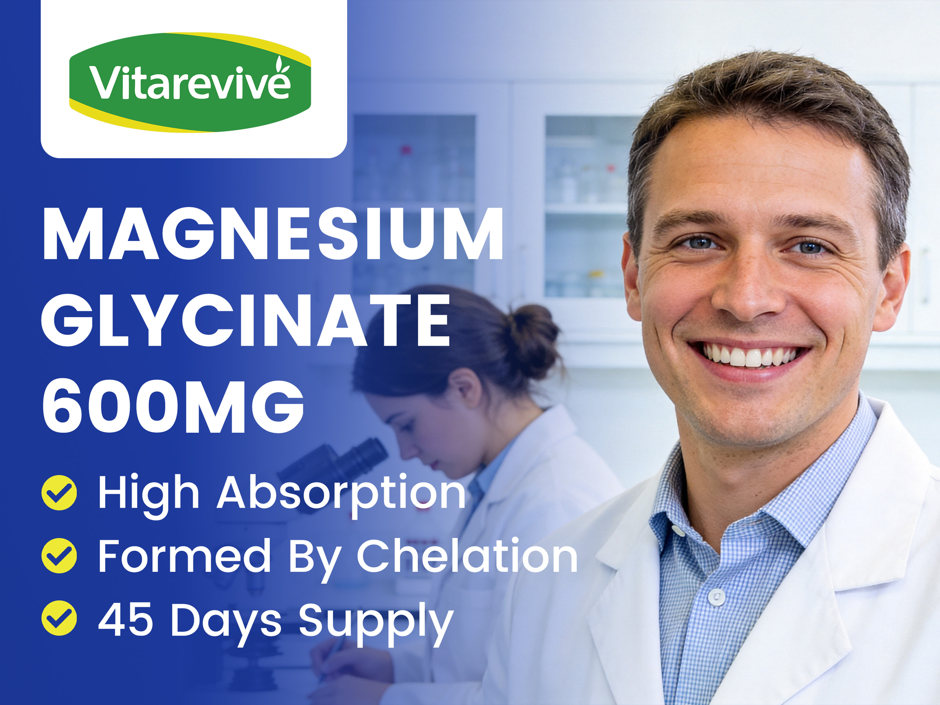 Pure Magnesium Glycinate 600mg - High Absorption Chelated Magnesium Bisglycinate Supplement for Sleep Support, Relaxation & Muscle Function, Vegan, 90 Count
