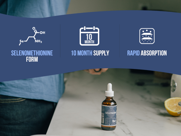 Selenium - 200 mcg Sublingual Liquid Concentrate, Selenomethionine Form