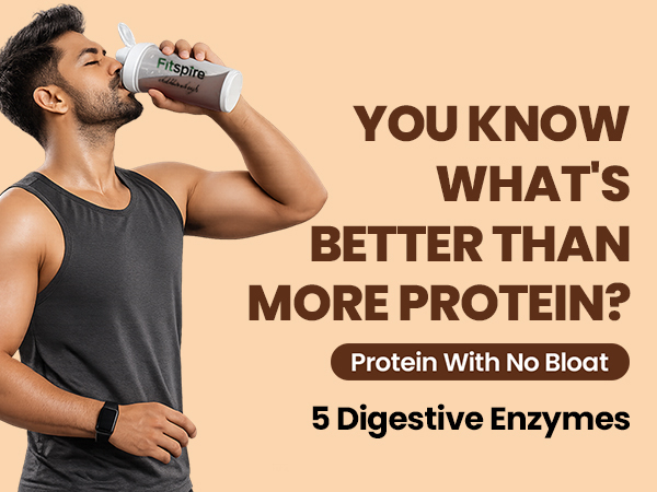 Fitspire Fit Super Pro Whey Protein Powder, Double Rich Chocolate, With Shaker | Whey Isolate & Concentrate Blend | 36g Protein per 100g | Enzymes & Probiotics | Supports Muscle Growth & Recovery | No Added Sugar