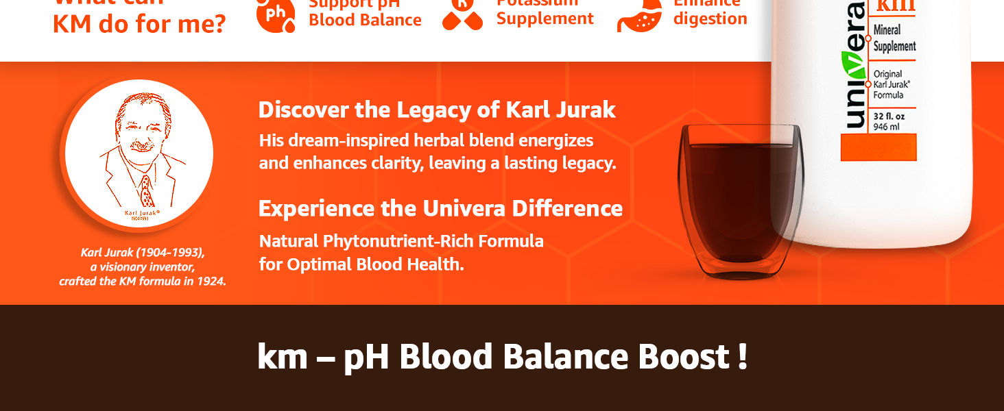 km Liquid Potassium & Electrolyte Mineral Supplement — ph Balance, Muscle Cramp Comfort, Energy, Respiratory Support, 30-Day Supply (32 fl oz)