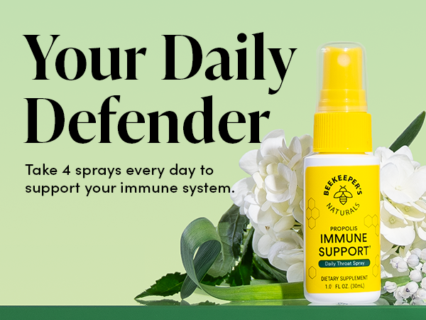 Beekeeper's Naturals Propolis Throat Spray for Daily Immune Support, 1 oz