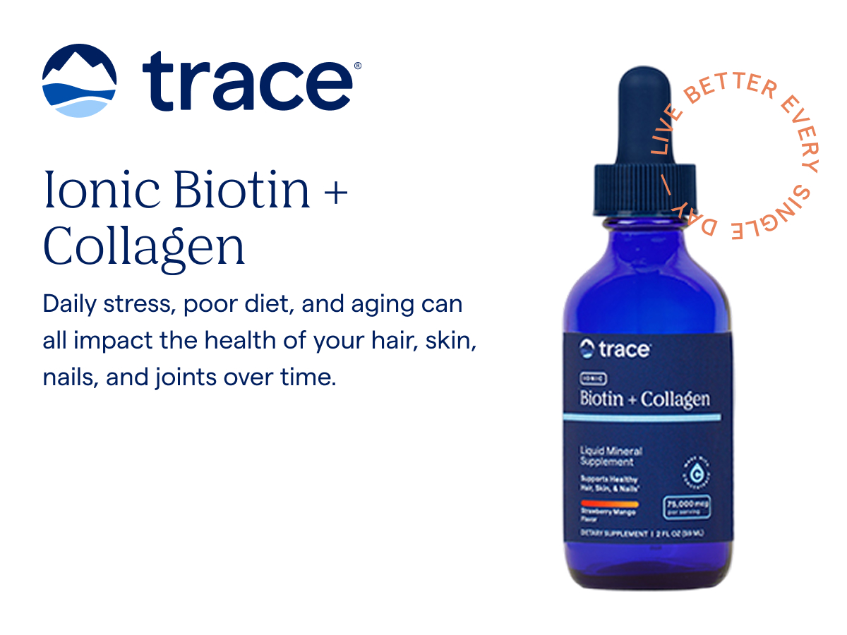 Trace Minerals Ionic Biotin + Collagen Supplement, 75,000mcg, 2 oz