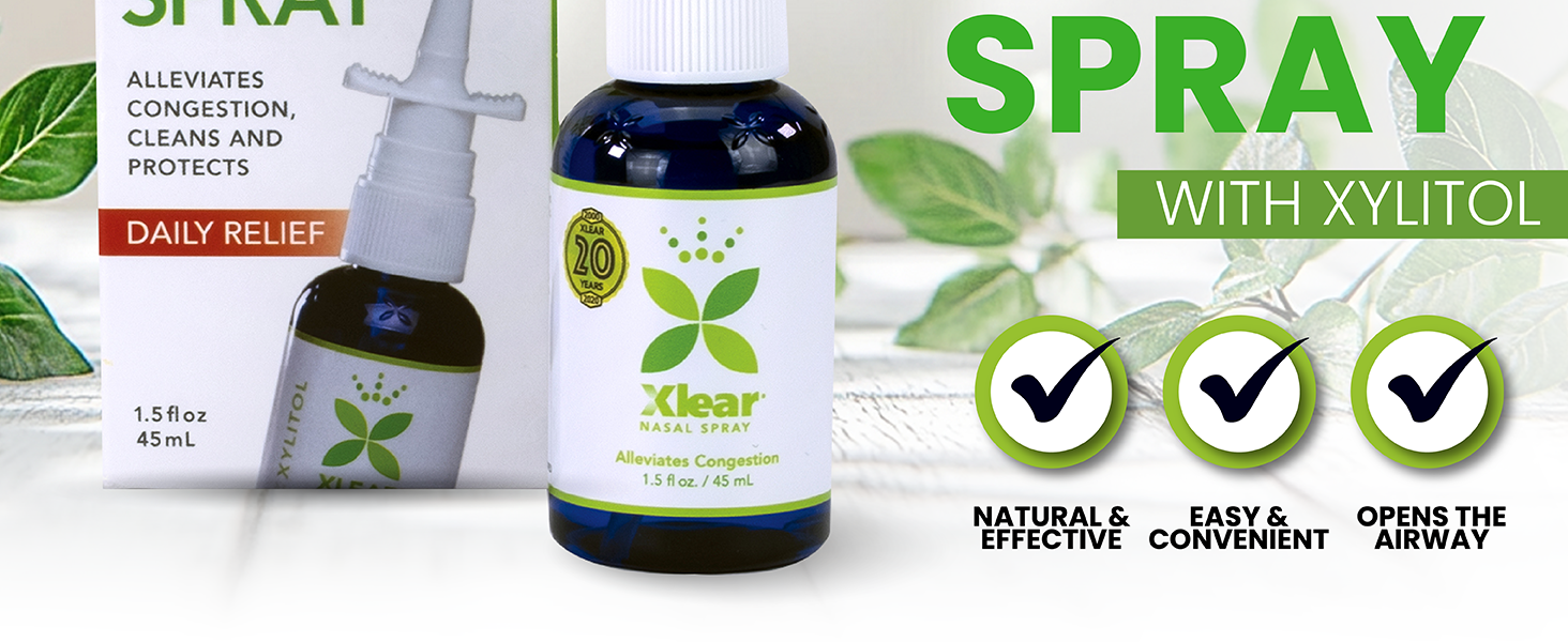 Xlear Natural Nasal Spray with Xylitol, 1.5 fl oz (Pack of 1)