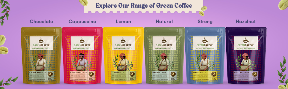 Greenbrrew Hazelnut Instant Green Coffee - 1 Month Pack (250g)