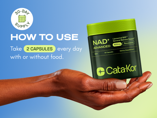 Cata-Kor Liposomal NAD Resveratrol Supplement – NMN Supplement Alternative – Third-Party Tested – Advanced NAD Supplement for Women & Men – 30-Day Supply