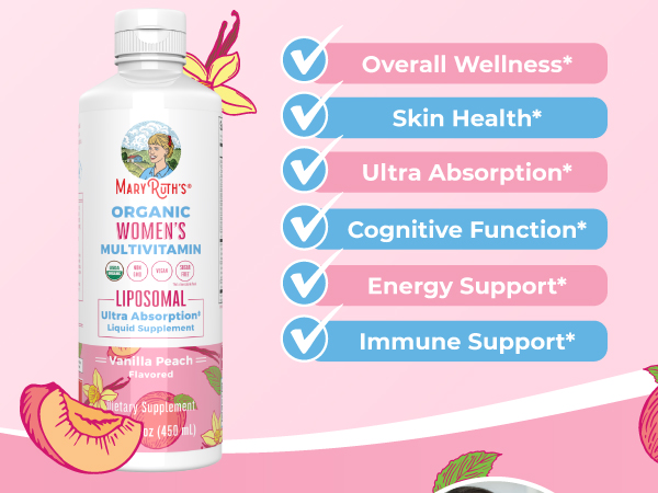 MARYRUTH'S Women's Multivitamin Liposomal, Ultra Absorption, 15.22 Fl Oz