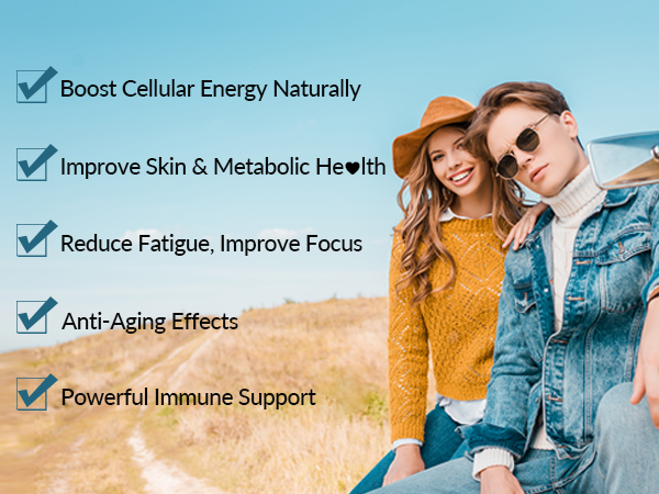 NAD+ Resveratrol Supplement, NAD Supplement w/COQ10, Quercetin, Turmeric