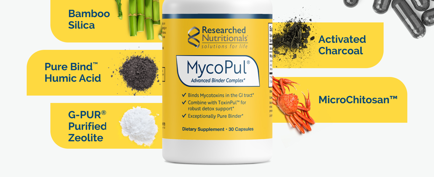 Researched Nutritionals MycoPul Zeolite Binder & Mycotoxin Detox, 30 Ct