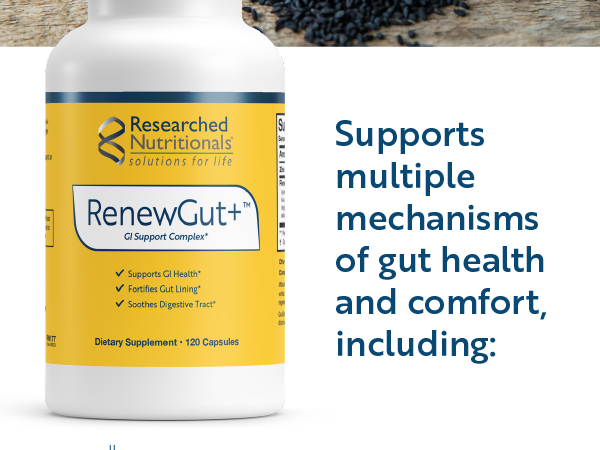 Researched Nutritionals RenewGut - GI Complex to Support Gut Lining, Healthy Histamine Levels & Digestive Health - Collagen Peptides, Zinc Carnosine, DGL & N Acetyl Glucosamine (120 Capsules)